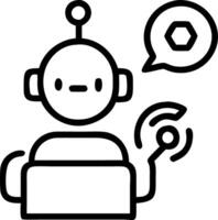 Soft abstract image of help desk icon merging with AI symbols over business background vector