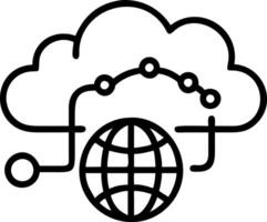 Soft abstract image of global cloud connections with business elements and copy space vector