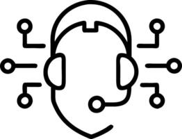 Soft abstract image of digital lines forming customer support and AI icons vector