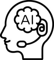 Soft abstract image of glowing AI brain overlaid on customer support headset vector