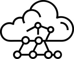 Soft abstract image of cloud shaped network connections with business elements and copy space vector