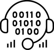 Soft abstract image of binary code forming headset symbol over business background vector
