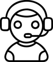 Soft abstract image of AI chatbot icon with headset over business background vector
