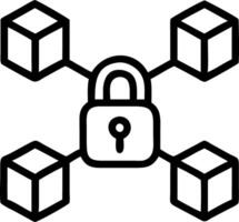 Soft abstract digital art of secure blockchain technology with copy space vector