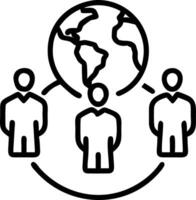 Silhouette of business people with digital world map and bokeh background vector