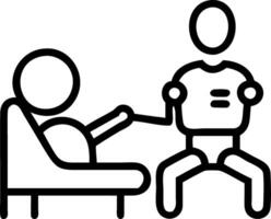 Robotic therapist assisting in mental health session vector