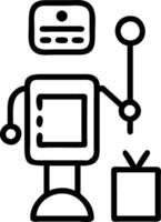 Robotic display showing health metrics in patient room vector