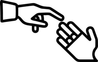 Robotic hand guiding human hand on digital interface vector