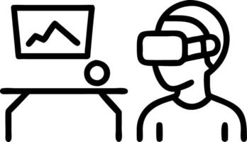 Researchers conducting virtual reality simulations vector