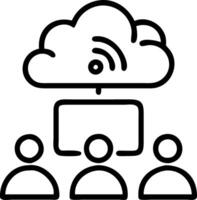 Remote team conferencing using cloud software vector