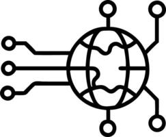 Plain white background with abstract globe and network lines vector