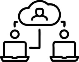 Project managers coordinating tasks through cloud tools vector