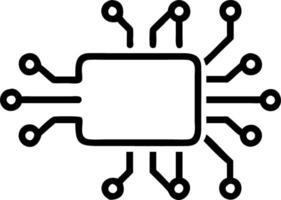 Plain white background with minimalistic AI circuit lines vector