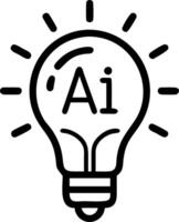 Plain yellow background with AI light bulb symbol vector