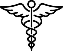 Plain red background with robotic caduceus symbol vector
