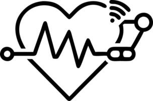 Plain purple background with robotic heartbeat line and copy space vector