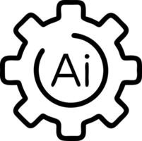 Plain orange background with AI gear symbol vector