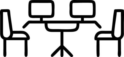 Plain Modern Workspace with Empty Desks and Chairs vector