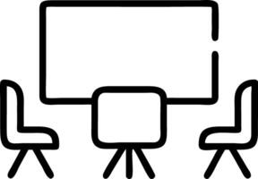 Plain Office Space with Large Whiteboard and Empty Chairs vector