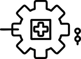 Plain green background with medical cross and robotic gear vector
