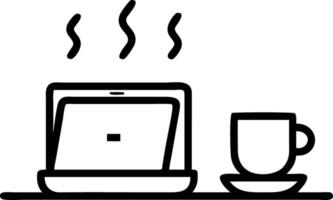Plain Background with Work Essentials on a Cafe Table vector