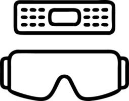 Plain background with VR headset and keyboard and copy space vector