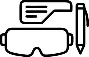 Plain background with VR headset and pen and notebook and copy space vector