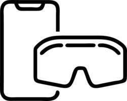 Plain background with VR headset and smartphone and copy space vector