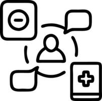 Plain background with virtual consultation icons and copy space vector