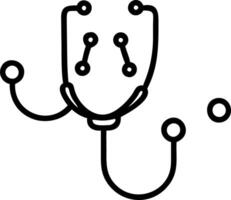 Plain background with stethoscope intertwined with digital circuits and copy space vector