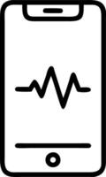 Plain background with smartphone displaying health app and copy space vector