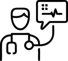 Plain background with tech savvy doctor interacting with AI diagnostic tools with copy space vector