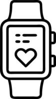 Plain background with smartwatch displaying health metrics and copy space vector