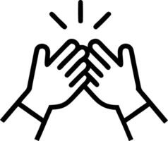 Plain Background with Shadow of a Team High Five vector