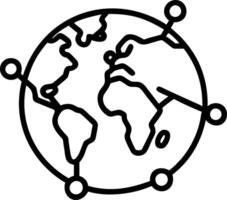 Plain background with network nodes forming a world map vector