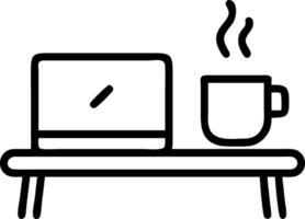 Plain Background with Minimalist Laptop and Coffee Setup vector