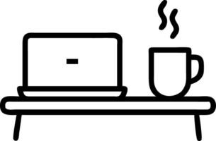 Plain Background with Laptop Coffee and Notebook Setup vector