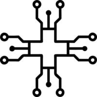 Plain background with medical cross symbol made of digital circuits and copy space vector