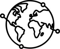 Plain background with glowing network lines connecting continents vector