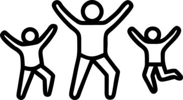 Plain Background with Family Jumping in Unison on the Beach vector