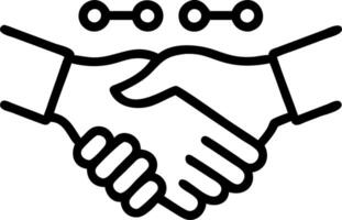 Plain background with data streams forming a handshake vector