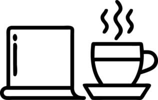 Plain Background with Cup of Coffee and Digital Notebook in Cafe Set 2 vector