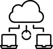 Plain background with cloud networking symbols and business tools with copy space vector