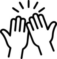 Plain Background with Bold High Five Outline vector