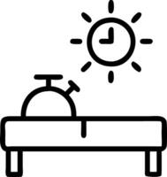 Plain Background with Alarm Clock and Sunlight Through a Window vector