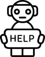 Plain background with AI customer support icons forming a smiley face and copy space vector