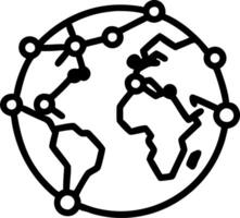 Plain background with a world map made of connected dots vector