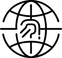 Plain background with a digital fingerprint forming a globe vector