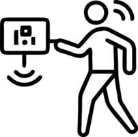 Physiotherapist using motion tracking technology with patient vector