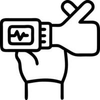 Patient wearing wearable health device during daily routine vector